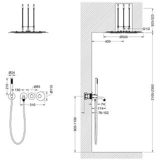 Душевой комплект Timo Saona SX-2358/00SM с термостатом хром